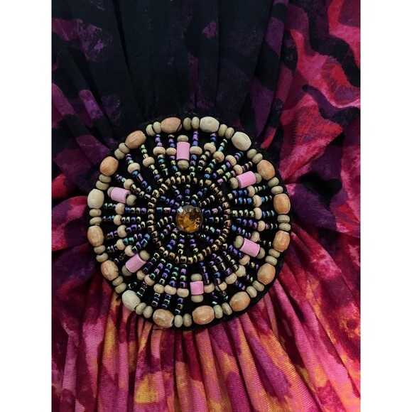 Catherine’s 3x Women's Pink Multicolor Leopard Dress Sleeveless Beaded Accent - Picture 5 of 7